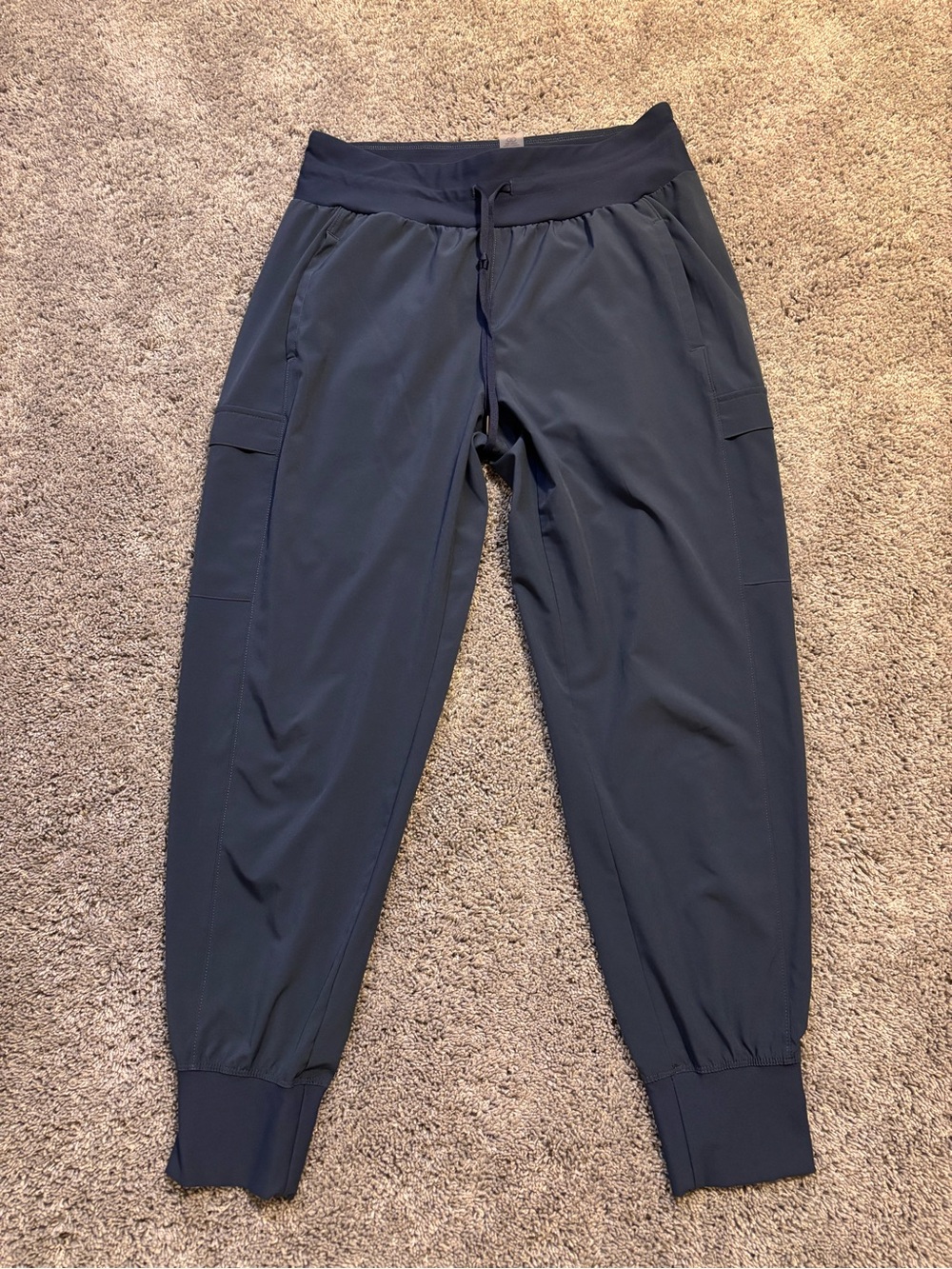 Calia Slate Medium Blue Cargo Jogger Drawstring Pants Athleisure Womens M